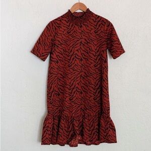 Zara Burgundy Tiger Stripe Dress